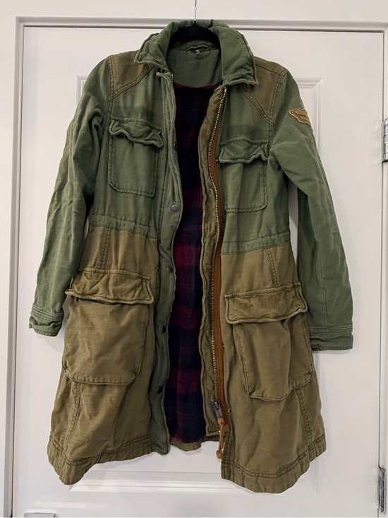 Free People Jackets & Blazers - Free People Two-Tone Olive & Khaki Military Utility Coat